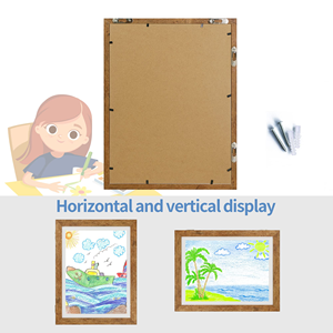 Cadre photo A4 10x14 pouces en noyer avec verre trempé et aimants pour l'art des enfants et les photos - Product Image 3