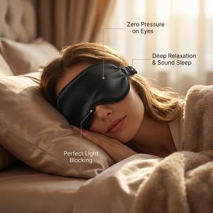 Masques 22 Momme 100% naturels, confortables, pour dormir en voyage, masque pour les yeux en soie avec boîte personnalisée - Product Image 4