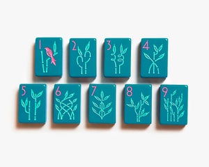 Nuove Tessere di Mahjong Americane Personalizzate di Lusso con Design Moderno e Stampa Blu Carminio per Intrattenimento con <span class=keywords><strong>Scacchi</strong></span> e Carte - Product Image 4