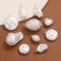 Étanche Imitation Perle Fil Unique Enveloppé Composants Perles Suspendues Perle Boucle D'oreille Connecteur Irrégulier Charme