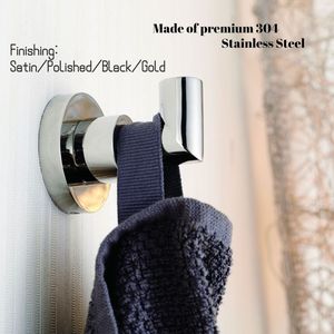 Crochet de salle de bain en acier inoxydable 304 de qualité supérieure - Finition satinée ou polie, support mural pour serviettes et peignoirs - Product Image 5