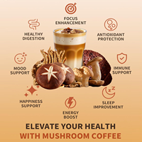6 in 1 Blend Private Label High Quality Mushroom Coffee Powder Instant On-The-Go Packets 32 Servings