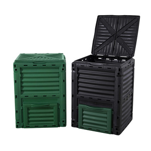 Machine à Composter les Déchets de Jardin 336L Poubelle en <span class=keywords><strong>Plastique</strong></span> Extérieure Bac à Compost Engrais - Product Image 1