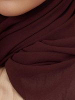 Foulard en mousseline de soie perlée de couleur unie pour femmes Style arabe décontracté longue écharpe adaptée à un usage quotidien du Moyen-Orient Hijab