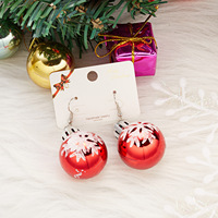 Pendientes de Gancho con Diseño de Estrella de Resina, Copo de Nieve y Lentejuelas Navideñas, Estilo Europeo Americano, Novedad de Moda para Comercio Exterior