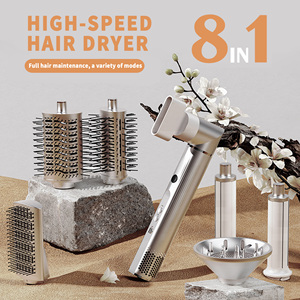 Brosse pour sèche-cheveux avec sèche-cheveux ionique négatif à grande vitesse de 110,000 tr/min, <span class=keywords><strong>fer</strong></span> à friser automatique, sèche-cheveux à air chaud 8 en 1 - Product Image 6
