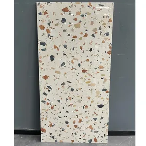 Colorful Terrazzo Floor Porcelain Tiles White 600x1200 for bathroom and livingroom floor tiles