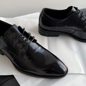 รองเท้าแต่งงานผู้ชายหนังวัวแท้คุณภาพสูง สีดำ หัวแหลม หนังแท้ทั้งคู่ รองเท้าออกซ์ฟอร์ดแบบทางการสำหรับธุรกิจและงานพิธีการ - Product Image 3