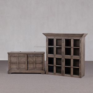 Libreria Antica in Legno Massello con Altezza Regolabile e 6 Ripiani in Legno per Ufficio e Soggiorno - Product Image 5