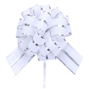 Hot Bán 3 Dòng Trang Trí Xe Cưới Pom Pom Kéo Hoa Bow Nổi Mô Hình Organza Kéo Bow Ribbon - Product Image 3