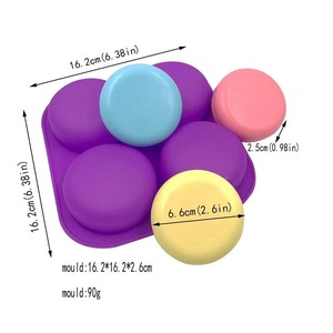 High Quality 4 Cavity Round Silicone <b>Soap</b> Molds Non Toxic Handmade <b>Soap</b> Making Molds For Kitchen Paradise DIY <b>Soap</b> Craft - Product Image 6
