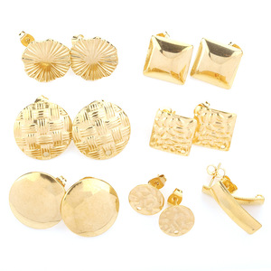 Geometric <b>Stud</b> <b>Earrings</b> Zinc Alloy Stainless Steel Post Unisex Fashion Jewelry DIY Accessories H1357 - Product Image 1