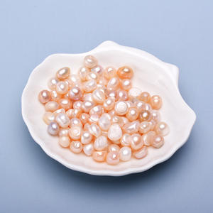 Perla Natural de Agua Dulce de 5.5-6mm, Teñida de Negro, Redonda, con Partículas Blancas Brillantes, Perla Desnuda con Medio Orificio para Joyería Suelta - Product Image 1