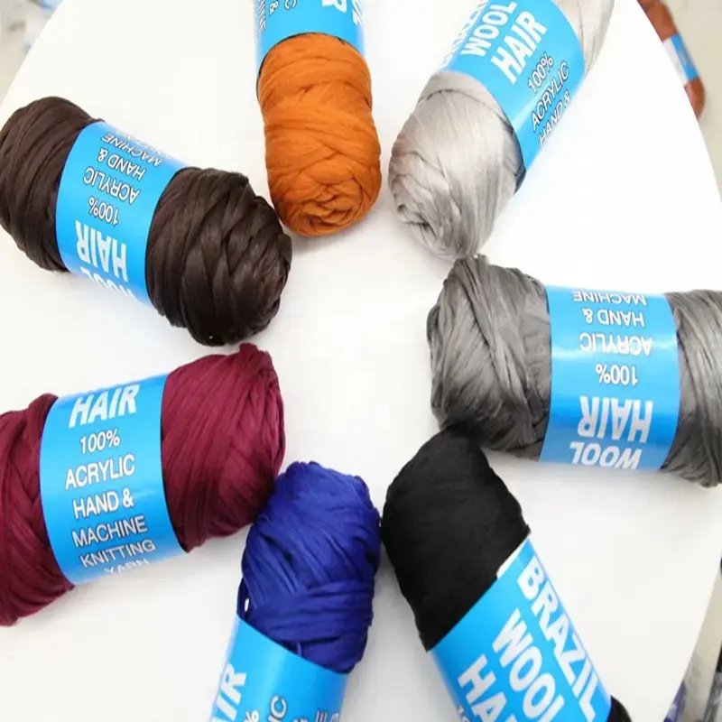 100% акриловая ручная и машинная вязальная бразильская шерстяная пряжа для африканских синтетических плетеных волос по низкой цене