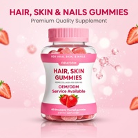 Gummies au Collagène pour Cheveux, Peau et Ongles 100mg 60 Gummies Fraise Complément Beauté Favorise une Peau et des Cheveux Éclatants OEM ODM
