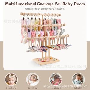 Wooden <b>baby</b> hair accessory rack, <b>headband</b> holder, desktop hair tie storage rack, solid wood display rack for toddler <b>headbands</b> - Product Image 3