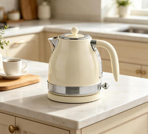 1.2L Stainless Steel Retro Electric <b>Kettle</b> LED Light 1200W Fast Boiling with Temperature Gauge Auto Shut-Off Home & Kitchen - Product Image 2