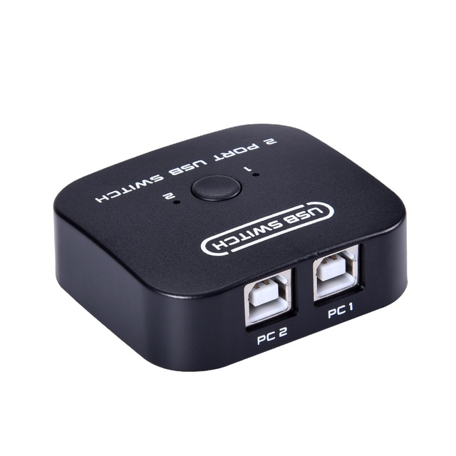 FJ-1A2BS Fjgear 2 Port Mini Usb2.0 Sharing Switch 2 Computers Share a Printer with Desktop Controller Plug and Play USB Switch