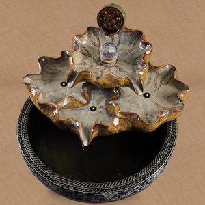 Fontana d'Acqua in Ceramica a Forma di Foglia di Loto su Larga Scala Fontana in Ceramica da <span class=keywords><strong>Giardino</strong></span> - Product Image 3