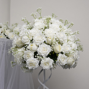 Nouvelle boule de <span class=keywords><strong>fleur</strong></span> de Rose en soie décor de mariage et d'événement conception élégante de <span class=keywords><strong>fleur</strong></span> artificielle pour le salon et la salle d'exposition - Product Image 6