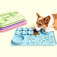 Assiette multifonctionnelle 4-en-1 en silicone de qualité alimentaire, à lécher, antidérapante et anti-étouffement pour animaux de compagnie