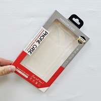 Boîte d'emballage portable pour téléphone avec pochettes imprimées personnalisées, fenêtre transparente et trou de suspension pour accessoires de téléphone portable