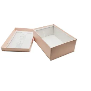 Boîte à chaussures de luxe avec couvercle rose imprimé, emballage cadeau en carton rigide pour baskets à talons longs, Logo de Paris,