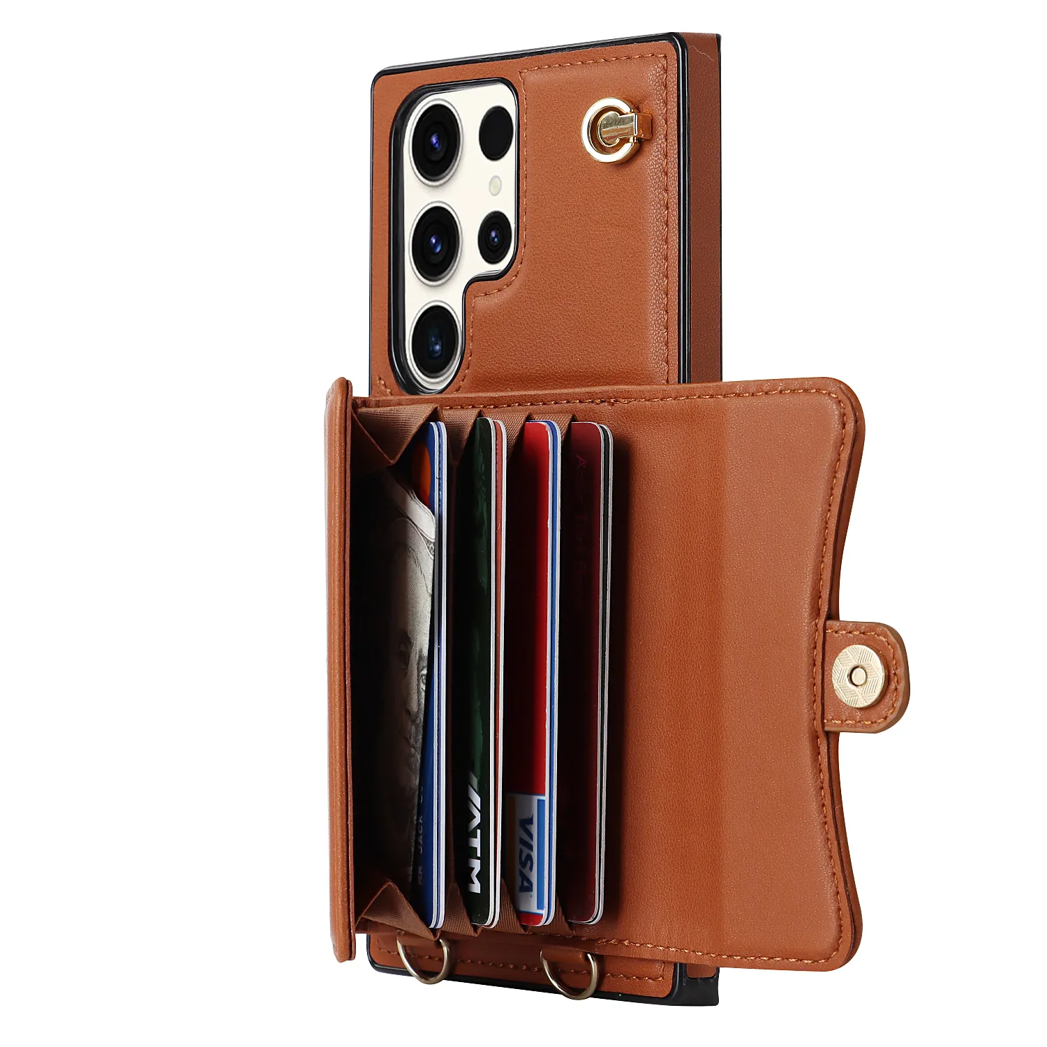 2 IN 1 PU Leather Back Cover Wallet phone Case Pouch Magnetic Card Holder Slots Purse for Samsung S23 S22 S21 Ultra Galaxy funda