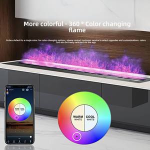 Chimenea Eléctrica Atomizada Martion, Moderna, Decorativa, Integrada, con Llama de Vapor Simulada en 3D, para Sala de Estar, Metal, Hotel, Villa - Product Image 3