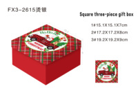 3 boîtes rigides oblongues en carton recyclé, décorées pour emballages cadeaux de Noël, pour le rangement des bonbons