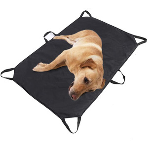 Brancard de transport pour animaux de compagnie noir durable avec ceinture de sécurité pour chiens blessés en cas d'urgence - Product Image 1
