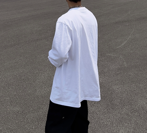 <span class=keywords><strong>Camiseta</strong></span> de <span class=keywords><strong>Manga</strong></span> <span class=keywords><strong>Larga</strong></span> para Hombre, Estilo Urbano, 100% Algodón, con Logotipo Personalizado, <span class=keywords><strong>Hombros</strong></span> Caídos, Corte Holgado, Cuello Redondo, Casual - Product Image 3