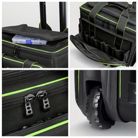 Kit de sac à outils robuste grande boîte à outils à tige de traction sac spécial d'électricien de réparation de tissu Oxford avec roues durables