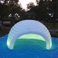 Dôme Gonflable Portable pour Glamping, Abri Gonflable, Tente LED Gonflable Idéale pour les Zones de Détente Extérieures des Complexes Hôteliers
