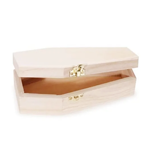 Caja de decoración FactoryHalloween, ataúd para mascotas, ataúd grande de madera sin terminar para decoraciones, descuento - Product Image 3
