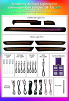 Kit d'éclairage d'ambiance OEM pour Volkswagen Golf 6 MK6 2008-2013, amélioration de l'éclairage intérieur de voiture, garniture de remplacement LHD/RHD