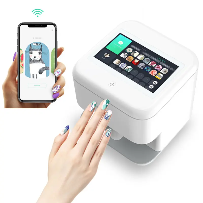 2020 Nieuwste Draagbare Automatische Nail Diy Mobiele Art Nail Printer Nagels Printer 3d Digitale Art Machine Prijs Drukmachine