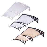 Auvent de fenêtre en polycarbonate bleu pliable, protection contre les UV et la pluie