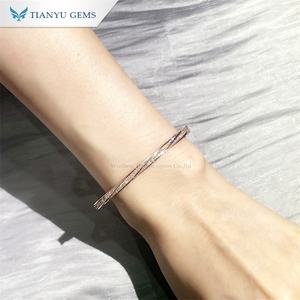 Tianyu Fine Jewelry Luxury Diamond <b>Bracelets</b> Bling Sparkle VVS1 Moissanite Bangles Wedding Gift in 10K 14K Gold - Product Image 5