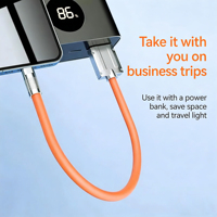 Nuevo Cable Corto Portátil TPE 2026 Popular con Carga Rápida Tipo C e Indicador Luminoso para iPhone 17 y Power Bank