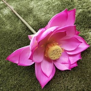 LO-1213 <span class=keywords><strong>Fiore</strong></span> di Loto Artificiale, Bocciolo e Foglia di Loto, Stelo Singolo di Ninfea per Decorazioni Domestiche e Composizioni Floreali per Templi - Product Image 6