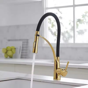 Moderne Stijl Enkele Handgreep Keukenkraan Hete Verkopende Klassieke Gouden Pull-Down Gootsteen Kranen Siliconen Buis Hete Koude Spoelbak Kranen - Product Image 6