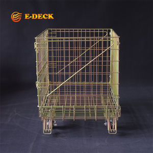 Gabbie di Stoccaggio Pieghevoli Impilabili Stabili con Ruote, Zincate a Caldo e Antiruggine - Product Image 3