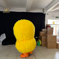 Costume gonflable de poule en peluche longue pour spectacle de marche, combinaison gonflable de poussin pour publicité en magasin pour attirer les clients