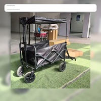 Chariot de courses pliable pour animaux de compagnie, quatre roues, tube en acier thermolaqué, 2 couches, polyester 600D, capacité 240 kg, personnalisable OEM