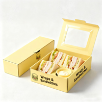 Boîte à pain pita, conteneur pour pain plat moyen-oriental, emballage en papier kraft pour restaurants de shawarma