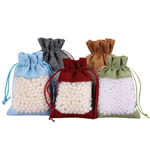 Bolsas de Regalo Ecológicas de Organza con Cordón de Lino, Personalizables para Grabado, Empaque de Dulces y Artículos para Fiestas de Boda - Product Image 1