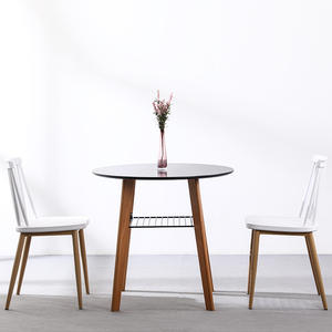 Nordic <b>Solid</b> <b>Wood</b> <b>Round</b> <b>Dining</b> <b>Table</b> Black And White Stable Combination For <b>Dining</b> Room - Product Image 4