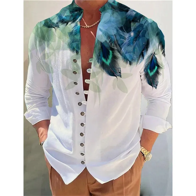 2023 neues Vintage Baumwoll-und Leinen hemd lässiges lockeres Langarmhemd für Männer