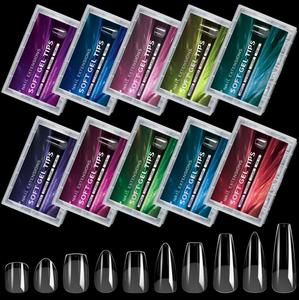 Nouveau 240 pièces feuille d'<span class=keywords><strong>art</strong></span> des ongles Transparent Semi mat Ultra-mince étendu sans couture sans rayures mince faux doigts conseils - Product Image 2